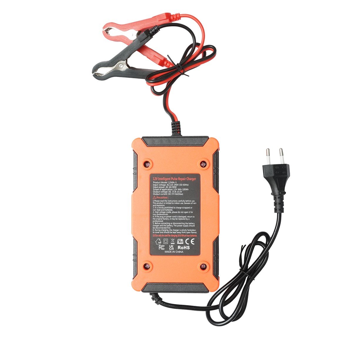 Redresor incarcator digital baterie 12V 6A plumb-acid si lithium 4-100Ah, functie reparare inteligenta, intrare AC 110-220V, iesire 13.8-15.5V, 60-90W, 0.51 kg